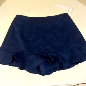 Aqua, navy blue skirt